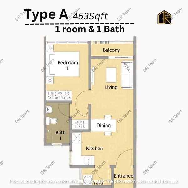 Type A 453 Sqft
